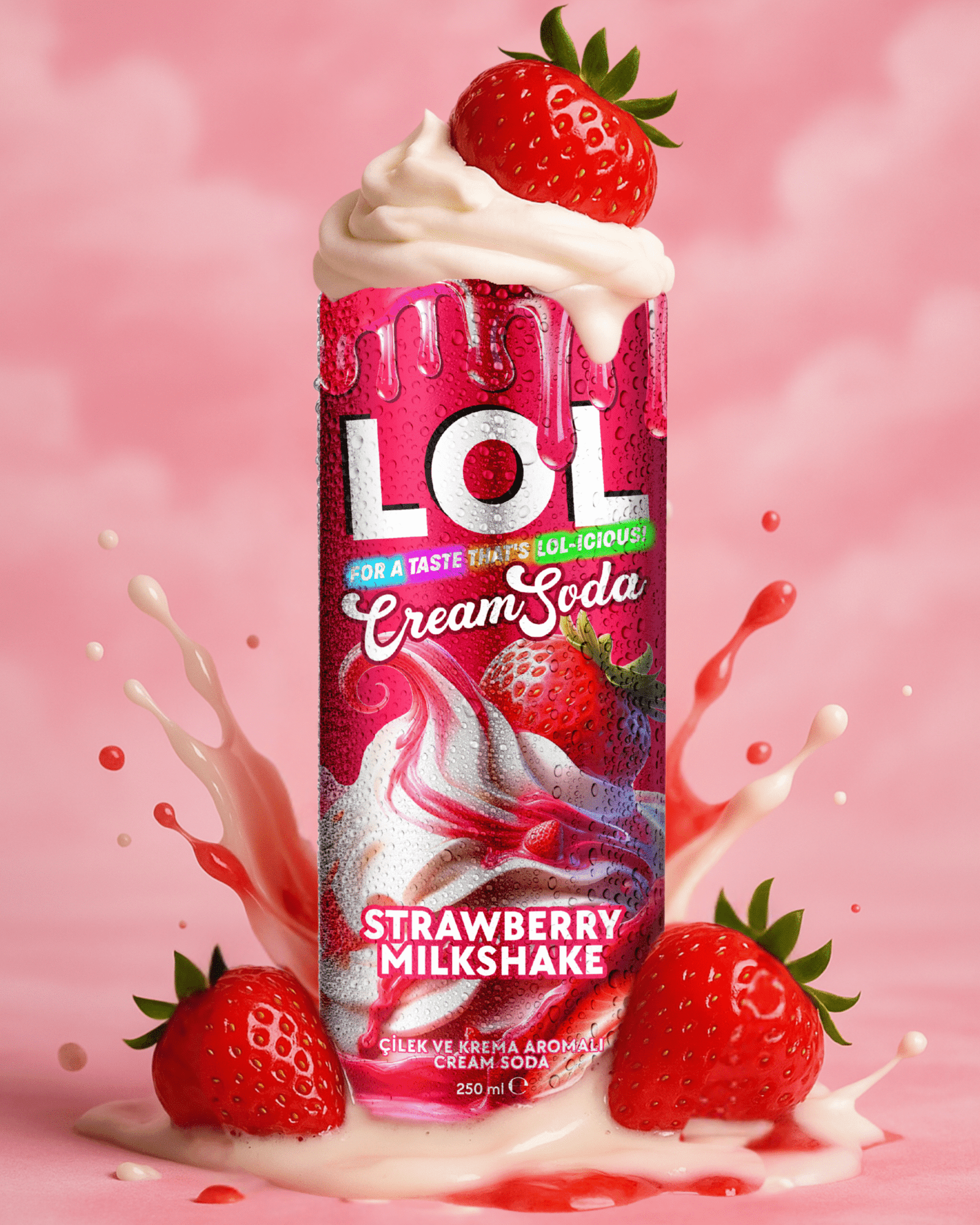 lol cream soda çilekli milkshake
