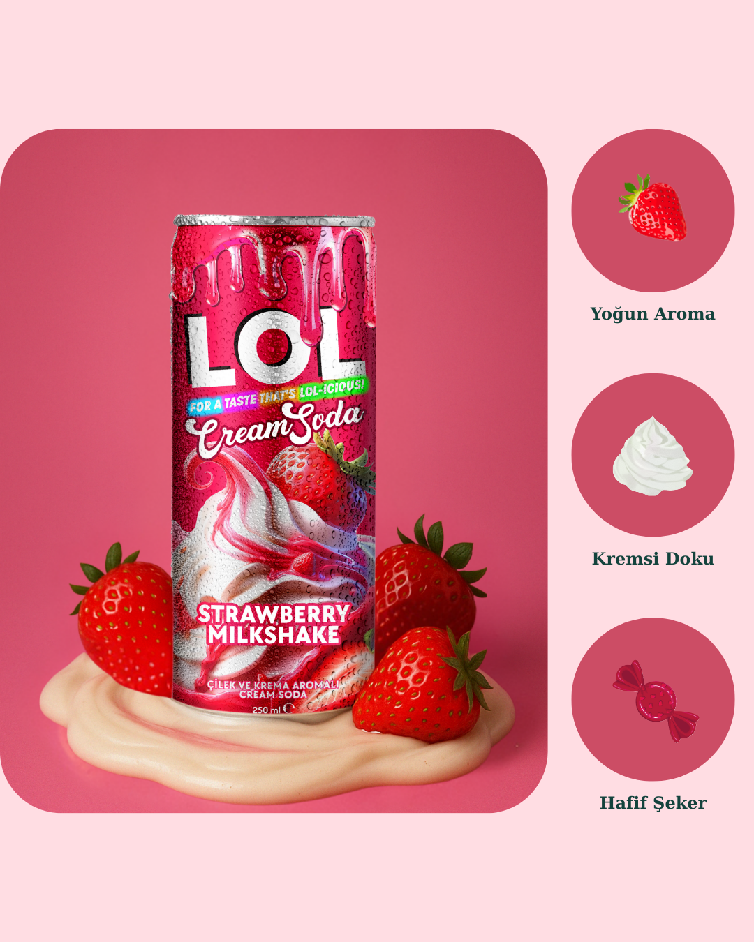 lol cream soda çilekli milkshake